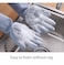 Lavish Magic Silicone Dishwashing Scrubber Dish Washing Sponge Rubber Scrub Gloves Kitchen Cleaning Assoted 1 Pari