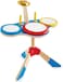 HAPE Drum And Cymbal Set | Toddlers Wooden Drum And Cymbal Musical Instrument Set With Two Drum Sticks