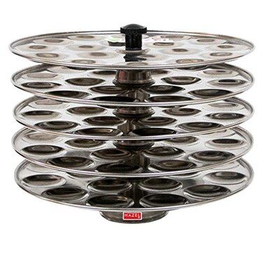 Buy Hazel Mini Stainless Steel Idli Plate 5-Rack Plates, 18 Idlies Per ...