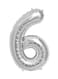 بالون فويل رقم 6 40 بوصة من بارتي تايم - فضي