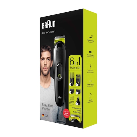 Braun 6 In 1 Trimmer For Men - Black - MGK3221