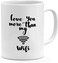 Papeyone Ceramic Love You More Then My Wifi Best Friends Couples Gift Mug