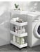 COZY NEST Multi Tier Rolling Trolley Storage Organizer Utility Cart with Hooks &amp; Wheels,Mobile Functional Shelves for Bathroom,Kitchen,Office,Laundryroom (White 4 Tier)