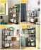 Foldable Storage Shelf Unit with Wheel Kitchen Study Office Bedroom Storage Rack Storage Box Garage and Laundry Bathroom Tool Organization (Foldable 4 Tier)
