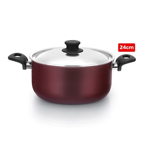 First 1 Non-Stick Stew Pot - 24cm - Burgundy