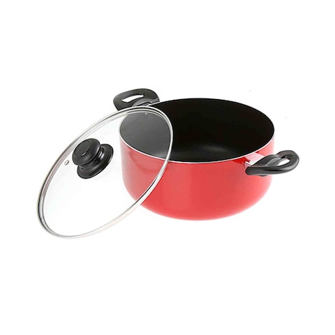 MyChoice Non-Stick Casserole With Lid Red 28cm