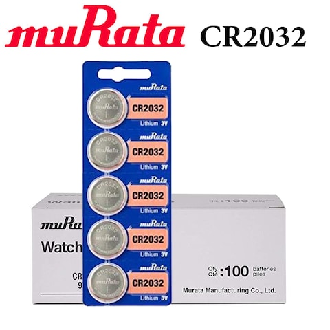muRata 100-Piece CR2032 3V Lithium Batteries