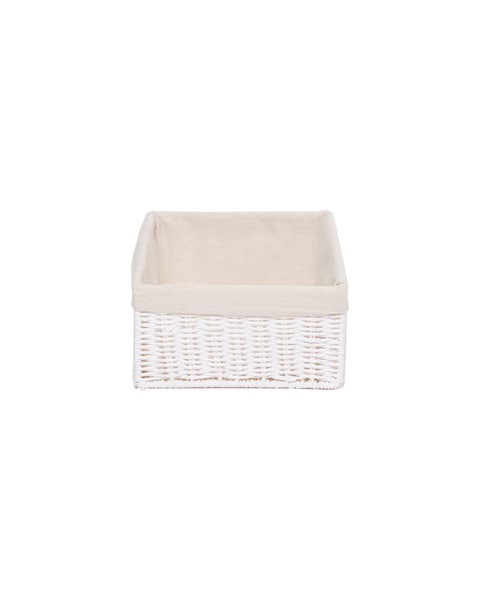 Homesmiths Medium Storage Basket White with Liner 32 x 24 x 12 cm