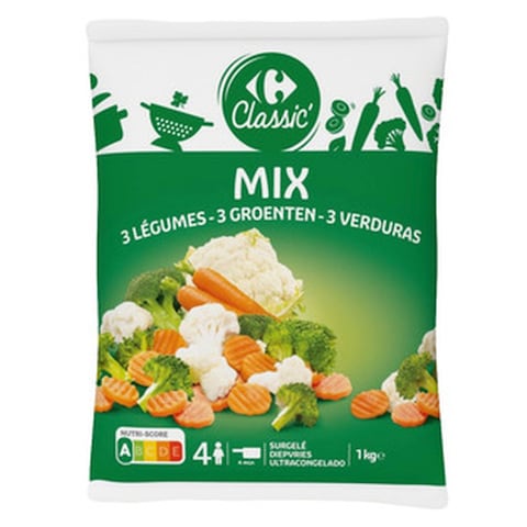 Carrefour Classic Frozen 3 Vegetables Mix 1kg