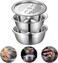Stainless Steel Grater Basin with Vegetable Cutter and Rice Sieve, 3pcs/set Multifunctional Food Basin Bowl Food Drainer Colander Grater Slicer Set, Multifunctional Kitchen Tools