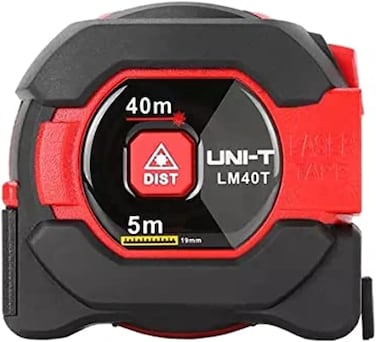 Uni-T 40 Meter Single Button Laser Distance Meter With 5 Meter Tape 2-In-1 Digital Distance Infrared Gauge Range Finder Tapeline Lcd Measuring Tape - Lm40T
