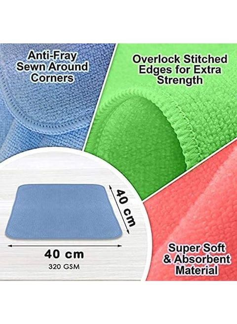 Marrkhor 8-Piece Microfiber Cleaning Cloth Set Multicolour