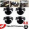 Tomvision - XBW Fake Security Cameras (4 Pack Black) CCTV Dome Dummy Camera with Realistic Look Recording Flashing Red LED Light Indoor and Outdoor Use, for Homes and Business