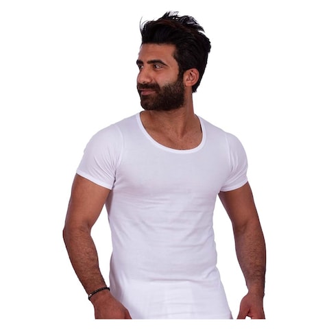 Jill M1309 Short Sleeves Undershirt for Men - Size 6 - White