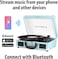 Victrola Vintage Bluetooth Record Player, Portable Suitcase Vinyl LP Player with 3-Speed LP Turntable, Built-in Stereo Speakers, Aux-In and RCA Out. Elegant Turquoise Color
