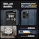 Spigen Wallet S Pro designed for iPhone 15 Pro case cover Premium Leather with Wrist Strap/Body Strap - Navy