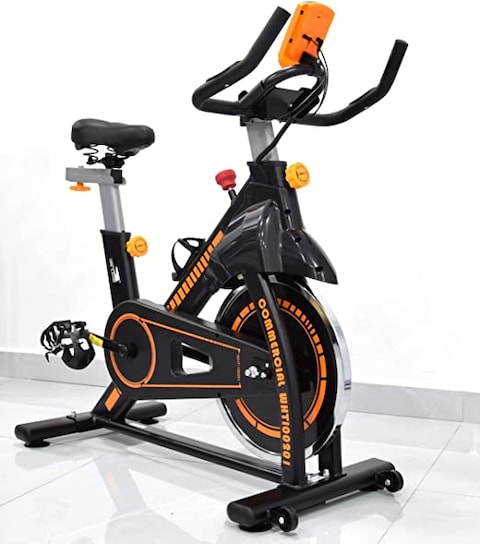 Skyland Fitness Exercise Bike/Spin Bike For Home Cardio And Strength Training Workouts With Height Adjustable, Exercise Bike EM-1560-O Orange