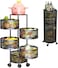 Botabay Round Rotating Multi-Layer Kitchen Storage Shelf, 5 Tier Fruit Vegetable Storage Basket, Kitchen Storage Rack Floor Standing