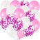 Party Time 30-Pieces 12inch Pink and White Party Balloons Latex &amp; Confetti Balloons Birthday Balloons Helium Balloons For Wedding Baby Shower Valentines Day and Birthday Party Decoration - Party Suppl