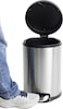 Orchid Stainless Steel Trash Bins, Recycle Bins, Round Step Waste Bin with Soft Close Lid, Durable Cantilever Foot Pedal Mechanism Steel Step Trash Can Wastebasket, Garbage Container Bin (20 Litre)