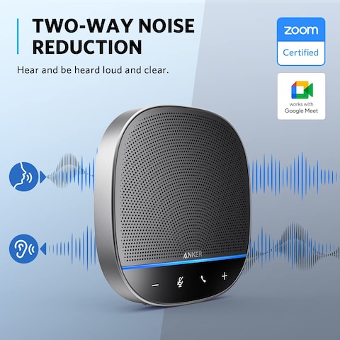 Anker PowerConf S500 Speakerphone with Zoom Rooms and Google Meet Certifications, USB-C Conference Speaker, Bluetooth Speakerphone for Conference Room, Conference Microphone with Premium Voice Pickup