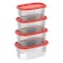Cosmoplast Food Saver Set 4 Pieces Red/Clear