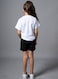 Mei Stylish Unisex Kids Active wear T-Shirt And Shorts-Short sleeve t-shirt and short sets, 9-10 Years, White &amp; Black