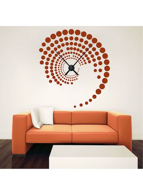 Spoil Your Wall Waterproof Clock Design Decorative Wall Sticker Orange 80x90cm