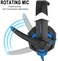 Onikuma LED Gaming Headset Virtual 7.1 USB Surround Stereo Wired Over-Ear Headphones With Noise Isolating, Black Blue