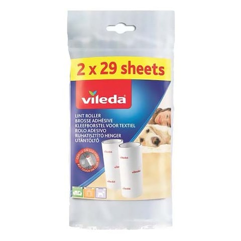 Buy Vileda Lint Roller Refill White 2 PCS in UAE