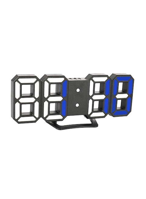 Generic 3D LED Digital Clock With Night Mode Adjust Blue/Black 219 X 78Millimeter
