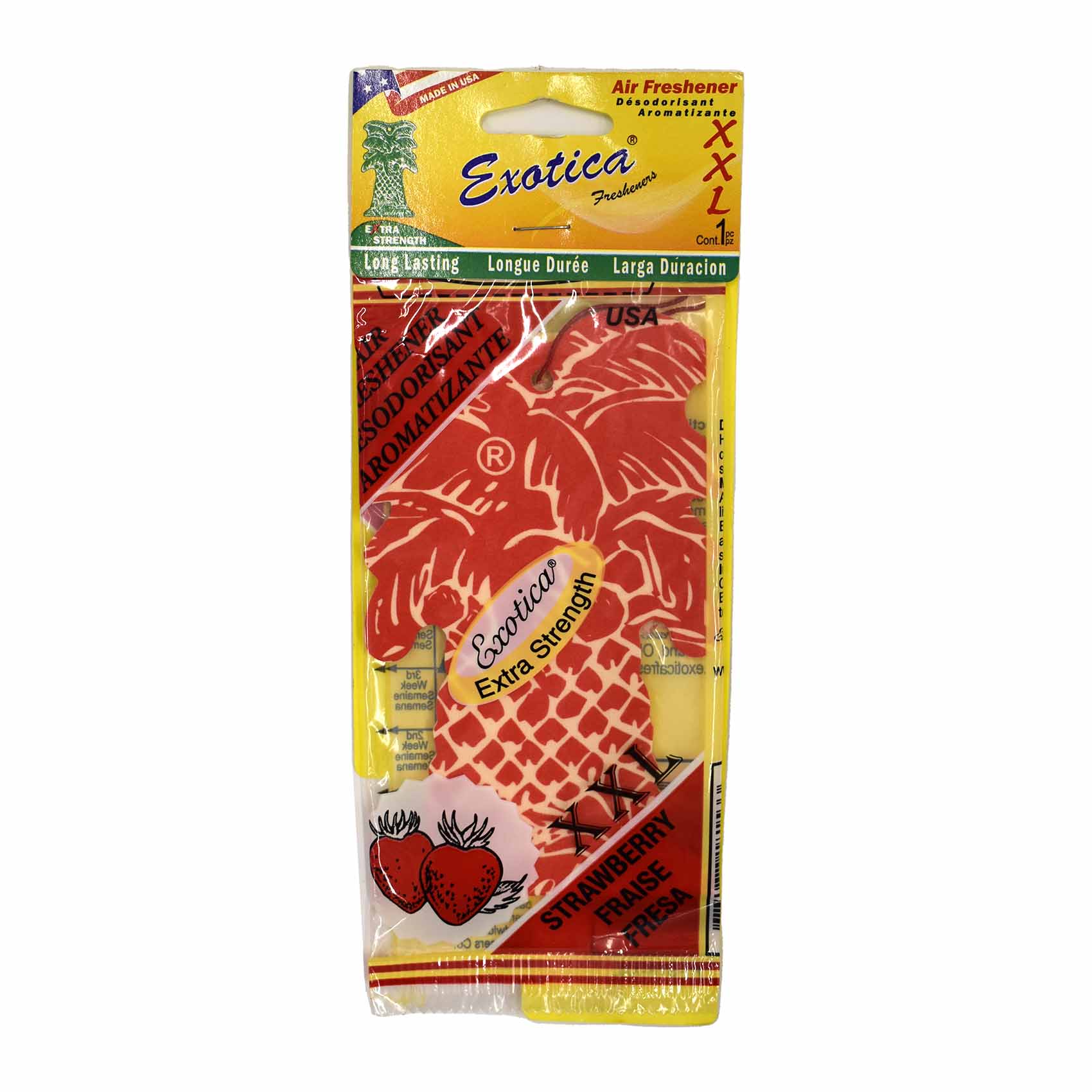 Exotica Palm Tree Air Freshener with Strawberry Scent - XXL Size