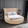 In House Lotus Velvet Bed Frame - Queen - 200x160 cm - Beige