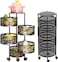 Round Rotating 5 Layer Kitchen Storage Shelf, Fruit and Vegetable Rotating Storage Basket, Kitchen Basket Organizer, Household Storage Rack for Kitchen Living Room Toilet (5 Layers)