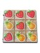 Seasonal Fruits Matching Wooden Tic Tac Toe Board Game Puzzle Set