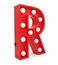 LED Marquee Letter Light Sign Wooden Red (R) 25cm
