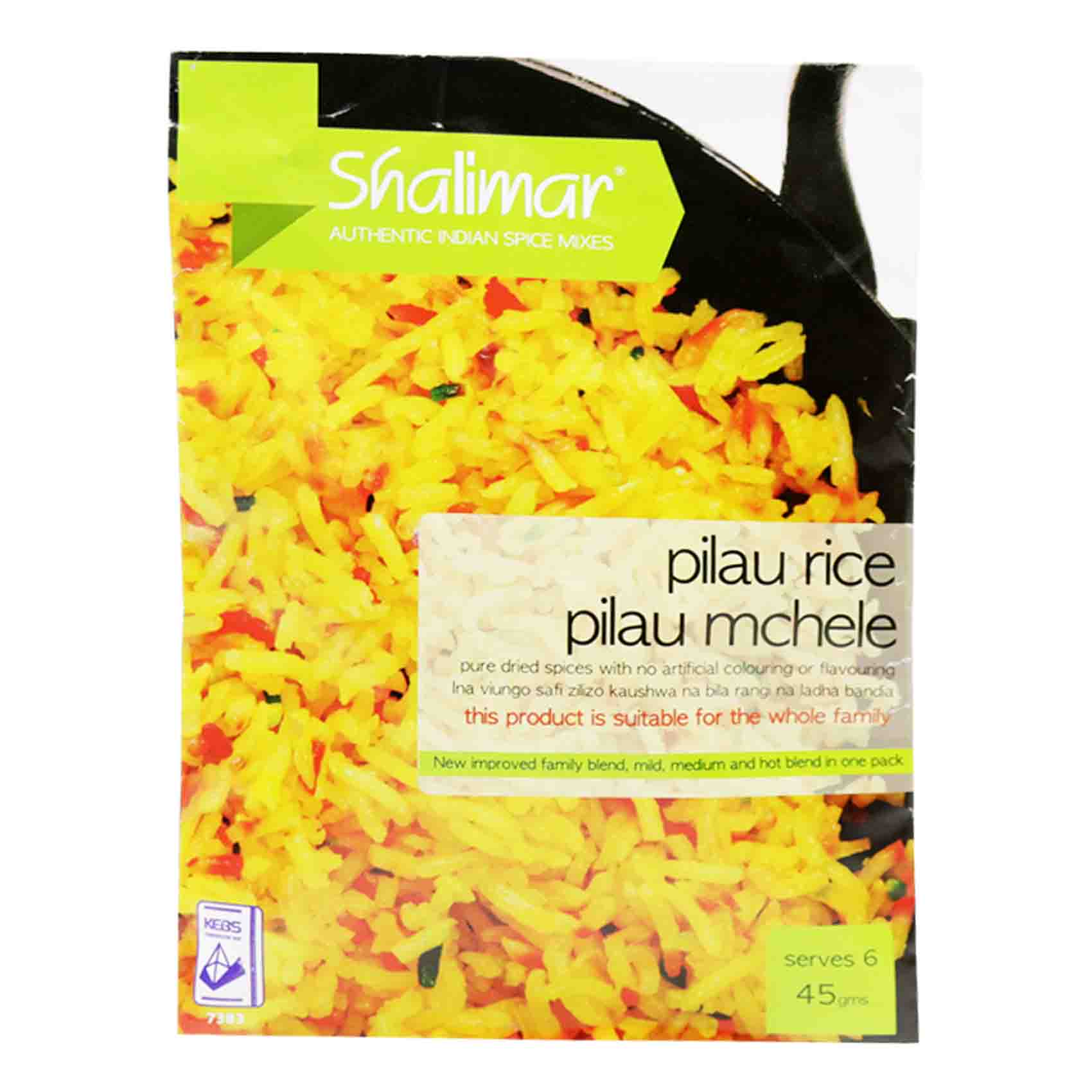 Shalimar Rice Shalimar Pilau Rice Mix 45g Online | Carrefour Kenya