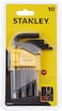0-69-253 STANLEY 10 PIECES STRAIGHT MALE ELBOW HEX KEY SETS 1.5 - 2 - 2.5 - 3 - 4 - 5 - 5.5 - 6 - 8 - 10mm
