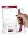 Generic Cupcake Pancake Cake Batter Dispenser Mix Pastry Jug Baking Maker Maroon/Clear 17x18.5x11centimeter