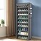 10 Tiers Shoe Rack Cabinet Storage 27 Pairs grey Portable Dustproof for Hallway Bedroom Living Room