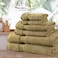 Comfy 6 Piece Highly Absorbent Combed Cotton 550 GSM Hotel Quality Towel Set - Beige