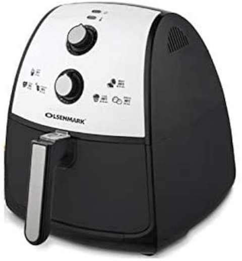 Olsenmark Digital Air Fryer- OMAF2254/ 6L Capacity, Non-Stick Frying Pot And Tray, Oil Free Cooking, LED Display Touch Screen, 8 Cook Modes, 1-60 Min Timer, 2 Years Warranty, Black