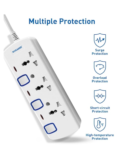 Sonashi 3 Way Extension Socket White SES-1003
