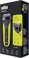Braun Series 3 300 Electric Beard Shaver With 3 Flexible Blades, Rechargeable And Wireless, Washable Foil Electric Shaver, Black/Green Electric