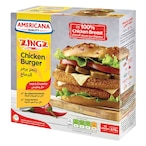 Buy Americana Zingz Chicken Burger- Breaded Hot  Crunchy 678g (12 pcs) in Saudi Arabia