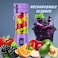 Portable Blender Personal Mixer Electric Juice Cup  USB Rechargeable Juicer for Smoothie Juice Fruit/Home/Office/Sports - (Purple)