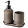 3-Piece Bathroom Set Crafted Look In Softly Rounded