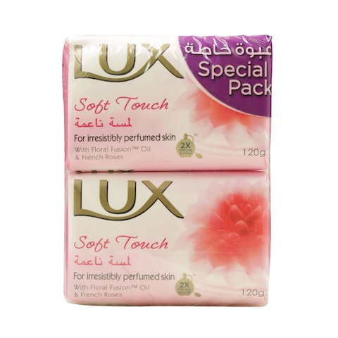 Buy Lux Beauty Soft Touch Soap Bar Pink 120g Pack of 6 in Saudi Arabia