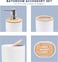 Bamboo Bathroom Accessory Set, 6 Pieces Bath Set- Soap Dish Toothbrush Holder Rinse Cup Lotion Bottle Trash Can Toilet Brush - Practical Toilet Kit for Home Washing Room，White