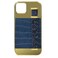Gold Frame Croco Leather Back Grip Case Iphone 14 Plus Blue